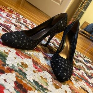 Brand New black grommet heels- 8.5